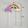 Decoração de Bolo Arco-Íris Transfronteiriça Inserções Coloridas de Nuvem Coração Arco-Íris para Crianças Decorações de Festa de Aniversário