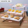 Creativo estante para bocadillos de tres niveles hora del té cena fría banquete mesa de frutas mesa de postres bandeja para pasteles estante de exhibición para buffet