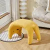 Bonito Taburete de Madera con Gato para Entrada de Casa, Banco para Zapatos, Taburete de Entrada, Taburete para Sofá de Vestíbulo, Taburete de Tocador/Maquillaje de Lana de Cordero