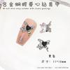 Nova Nail Art Branco K Cor Internet Celebrante Explosivo com Amor Diamante Liga Tridimensional Forma de Borboleta Super Flash Nail Art Jóias