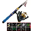 Set de caña de pescar telescópica, caña de mar mini portátil, set completo de equipo de pesca