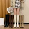 Botas Altas de Punta Cuadrada y Tacón Grueso con Efecto Adelgazante, a la Moda y Versátiles, por Encima de la Rodilla para Mujer, Nuevo Estilo Otoño e Invierno 2025
