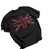Camiseta de manga corta para mujer, estilo retro americano, diseño personalizado de pedrería, punk, moderna, de calle, Y2K, corte ajustado