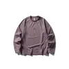 Marca de moda para exteriores Rumeng, diseño de bloques de color con costuras contrastantes, camiseta simple y casual de manga larga, unisex, corte holgado, adecuada para otoño, ir al trabajo y deportes