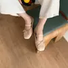 Zapatos de Ballet para Niñas Estilo Retro de Noche con Lazo para Aumentar la Altura Interior, Zapatos Mary Jane para Mujer Estilo Francés de Primavera para Combinar con Faldas
