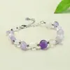Pulsera de Piedra Triturada de Amatista Natural Ai Yu Pulsera de Cristal Blanco de Forma Libre Venta al por Mayor de Comercio Electrónico en Transmisión en Vivo S5072406
