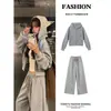 Sudadera Gris Conjunto Deportivo Casual para Mujer 2026 Nuevo Otoño Ligero Maduro Alto Intelectual Conjunto Completo Atuendo Sensación de Alta Gama