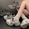 Zapatillas Casuales de Malla Roja Ancora Hong Kong de Moda para Mujer, Punta Redonda, Suela Gruesa, Nueva Moda Primavera y Otoño 2025