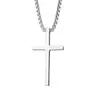 Collar Cruz de Acero de Titanio Estilo Nuevo Europeo y Americano Transfronterizo para Hombres, Versátil de Moda Cadena para Suéter Accesorio con Colgante de Cruz de Acero Inoxidable