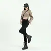 Jeans Skinny Feminino 2024 Outono Inicial Novidades Explosivas Forrado com Lã Preta Cintura Alta Slim Calças Lápis Calças Compridas