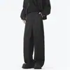 Calça Social Masculina Tooling Tendência Solta Versátil Reta de Perna Larga Calça Casual Calça Estilo Hong Kong Unissex