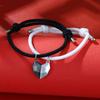 Nuevo brazalete de succión magnética dos piedras de la suerte en blanco y negro costura de amantes amor magnético brazalete ajustable