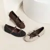 Shallow Mouth Korean Style 4cm Hidden Heel Mary Janes Bow Autumn Ballet Flats Plus Size Lightweight 2026
