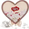 Placa de Bênção de Casamento Estilo Europeu Quadro de Assinaturas Caixa Criativa de Assinaturas Placa de Assinaturas Marca Conjunto de Decorações para Casamento e Aniversário Montagem