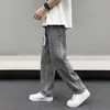Jeans Rectos Azul Claro para Hombre Nueva Llegada de Primavera Pantalones Sueltos Cintura de Corte Holgado Estilo Casual Americano High Street Pantalones de Pierna Ancha