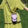 Nueva bolsa cruzada de hombro para teléfono para deportes y ocio al aire libre para mujer en esquema de colores dopamina, bolsa pequeña de nailon para mujer