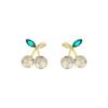 Nuevos Pendientes Exquisitos de Cereza con Aguja de Plata 925 Estilo Pastoral Pequeños Frescos Personalizados Moda Nicho Los Más Fáciles de Combinar Pendientes