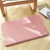 Alfombrilla para pies de color puro estilo nórdico de felpa de coral para baño del hogar, antideslizante, alfombrilla absorbente para puerta, entrada de dormitorio, alfombrilla a prueba de frío