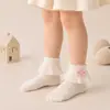 Calcetines cortos de encaje con lazo para niñas, calcetines infantiles estilo princesa dulce, calcetines cortos lindos, pastorales, cómodos, venta al por mayor