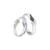 Anillo de pareja voladora doble Biyi de plata de ley 925 original, diseño nicho, anillo de epoxi, joyería de anillo abierto para hombres y mujeres