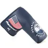 Funda para Putter de Golf, Funda para Cabeza de Eje Recto, Tapa para Cabeza de Putter, Exquisita Tapa Bordada Personalizada para Palo, Estilo Velcro Negro
