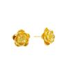 Aretes de botón dorados de Vietnam para mujer, aretes de palo, simulación chapado en oro, pétalos versátiles, joyería de moneda europea, no se decolora durante mucho tiempo