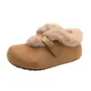Zapatos Birkenstock de Plataforma Retro para Mujer 2026 Nuevos de Invierno con Forro de Terciopelo Cálido Botas de Nieve Zapatos de Piel sin Cordones