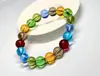 7a Pulsera Coleccionable de Turmalina Brasileña Vítrea para Mujer Pulsera de Cristal Arcoíris Rojo Sandía de un Solo Color Múltiples Círculos Piedra Wangfu