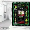 Bestseller transfronterizo de Amazon: Cortina de ducha verde del Grinch, cortina de ducha impermeable de pongee con estampado digital de dibujos animados