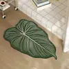 Tapete de Chão Absorvente de Água de Terra de Diatomáceas com Folha de Bananeira Transfronteiriço para Entrada de Casa, Simples e Estiloso, Tapete de Chão Listrado Resistente a Manchas, Capacho