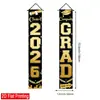 Banners da Nova Série Preto e Dourado Transfronteiriços para a Temporada de Formatura, Celebrações de Turma, Celebrações Escolares e Decoração de Atmosfera para a Temporada de Formatura