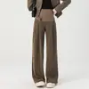 Calça pantalona para gestante estilo primavera e outono roupa externa novo estilo 2026 calça de arroz glutinoso solta não apertada calça reta básica de outono
