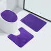 Alfombrilla de baño transfronteriza Juego de tres piezas para inodoro Alfombra de baño Antideslizante Felpudo para puerta Cocina Puerta Alfombrilla absorbente para pies Alfombra