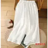 Nuevo Top Bordado de Algodón y Lino Talla Grande para Mujer, Holgado y Adelgazante, Moderno + Conjunto Elegante de Pantalones Largos de Algodón y Lino