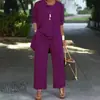 Traje para Mujer 2023 Otoño e Invierno Nuevo de Moda Estilo Occidental Piernas Anchas Adelgazante de Moda Talla Grande Traje de Tres Piezas para Mujer
