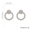 Brincos Redondos Tipo Tarraxa Estilo Europeu e Americano Agulha de Prata com Diamantes, Brincos Estilo Minimalista Personalidade, Brincos Exagerados de Luxo Leve Atacado