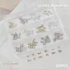 Joyería para Uñas Metal Lazo Ballet Cinta Lazo Corbata Calado Aleación Accesorios para Uñas Caja de 12 Compartimentos