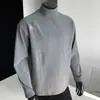 Roupa de Outono Masculina Camiseta Branca de Manga Longa Marca Tendência Fashionable Ins Gola Redonda Solta Camiseta Camada Interna Algodão Hua Cor Sólida Camisa Base