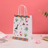 Bolsa de Regalo para el Día del Niño Bolsa de Papel Kraft de Dibujos Animados Bolsa para Llevar Bolsa de Embalaje para Regalo de Fiesta Bolso de Mano