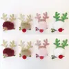 Decoración Navideña Transfronteriza Accesorios para el Cabello Astas Dibujos Animados Pinzas de Felpa Accesorios para Disfraz Navideño Infantil Pinzas para el Cabello de Navidad