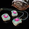 Joyería de Esmalte Francés vintage Vintage Colorido Nicho de Alta Gama Todo Combinable Collar de Cristal con Cuentas de Arroz Pendientes Lote