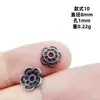 En stock al por mayor, retención de color duradera, tapas de flor gris hierro, tapas de cuentas, estilo vintage, accesorios para pulseras y joyería DIY