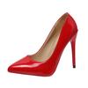 Sapatos de camada única da moda para mulheres 2024 primavera novo salto agulha bico fino sexy Salto alto boca rasa salto ultra alto cor sólida