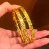 Pulseira Três Lados Gelo Triturado Dourado Areia Brilhante Paz e Fortuna Novo Estilo Leve Luxo Moda Simples Fechada