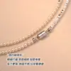 Estilo Zhao Liying Colar de Prata Quebrada Corrente de Suéter com Pérolas Colar Longo Novo Estilo Chinês Luxo Leve Camada de Contas de Milheto Gargantilha em Camadas