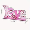 Amor Día de San Valentín Marca de Amor de Madera Granja Bandeja en Capas Decoración Conmemorativa de Boda Adornos para Fiesta en Casa