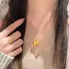 Tienda de oro con punto de oro de arena alambre estirado colgante de calabaza collar colgante Fulu retro sólido regalo para novia