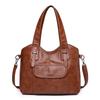 Bolsa Tote de Couro Macio com Múltiplos Bolsos para Atacado Transfronteiriço Novo Modelo 2026 Bolsa de Ombro de Grande Capacidade Textura Simples Bolsa Feminina