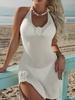 Vestido Sexy de Punto con Tirantes para Mujer Europea y Americana Estilo Vacacional Blusa con Abertura en la Espalda