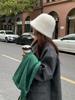 Gorro de pescador de piel de conejo, cálido, para otoño e invierno, estilo coreano, combina con todo, japonés, de felpa, suave y blanco.